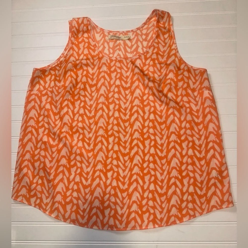 Faded Glory Orange and White Sleeveless Size XL